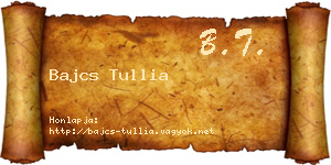 Bajcs Tullia névjegykártya